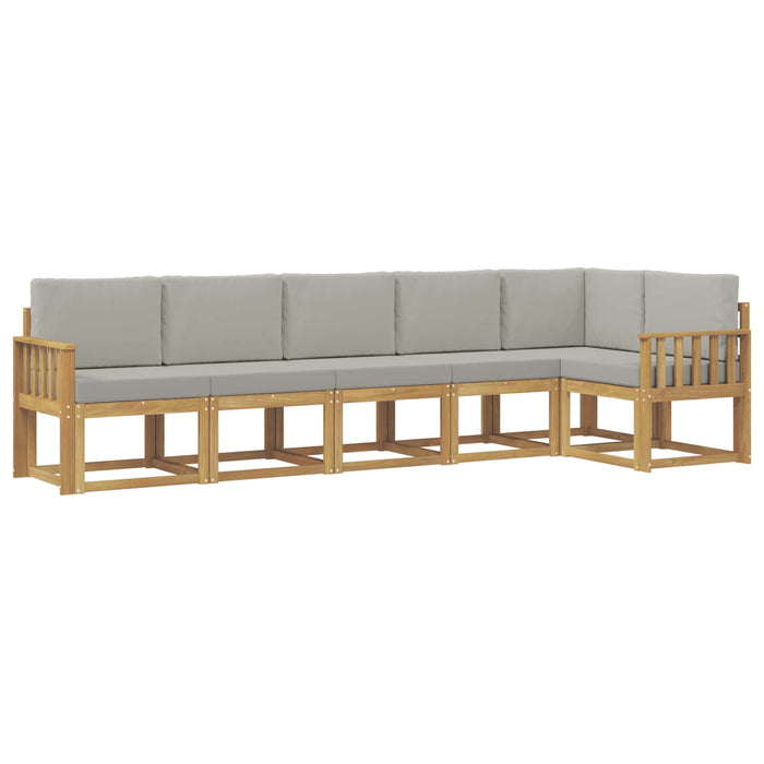 Set de canapele de exterior cu pernă 6 pcs Alb și gri deschis WALTI