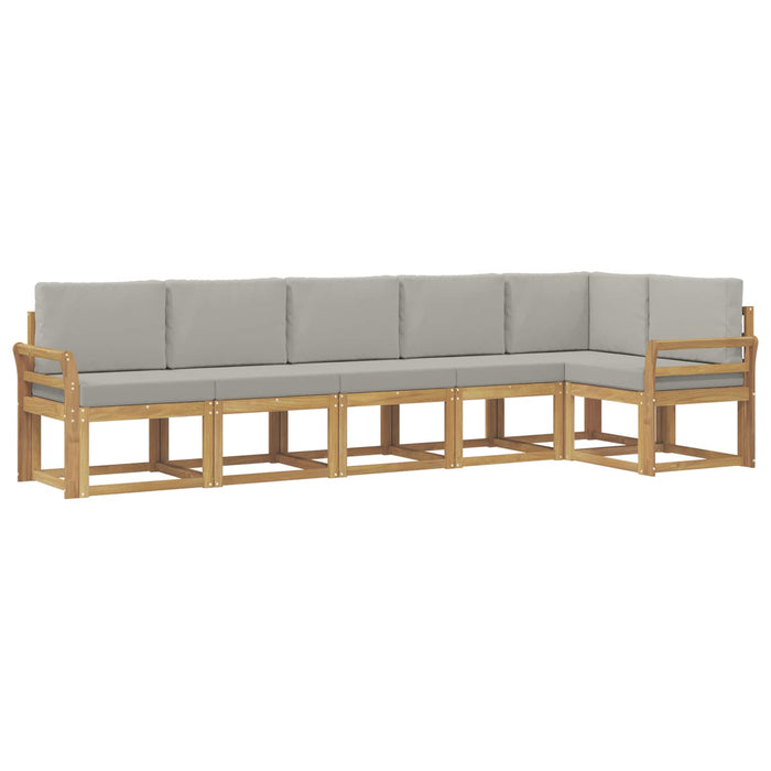 Set de canapele de exterior cu pernă 6 pcs Alb și gri deschis WALTI