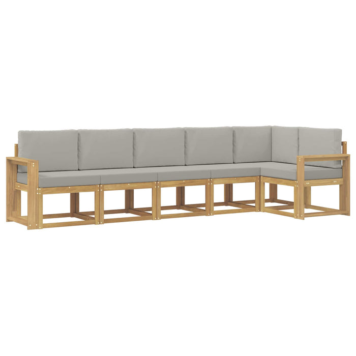 Set de canapele de exterior cu pernă 6 pcs Alb și gri deschis WALTI