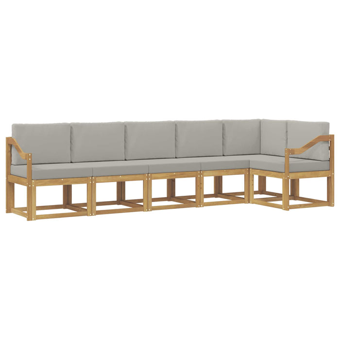 Set de canapele de exterior cu pernă 6 pcs Alb și gri deschis WALTI