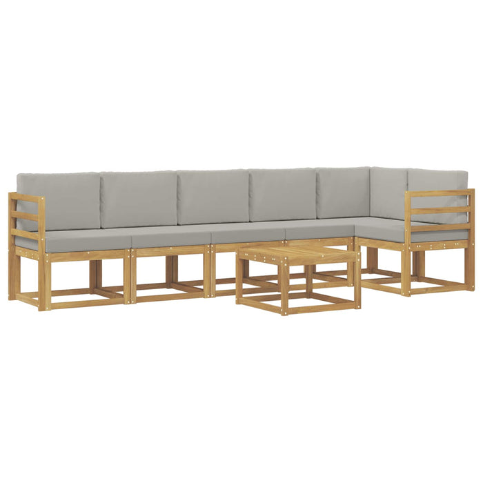 Set de canapele de exterior cu pernă 7 pcs Alb și gri deschis WALTI
