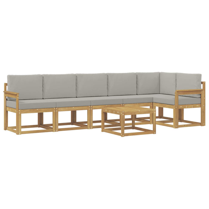 Set de canapele de exterior cu pernă 7 pcs Alb și gri deschis WALTI