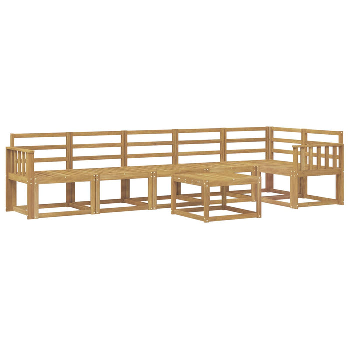Set de canapele de exterior 7 pcs Alb Lemn Solid de Acacia WALTI