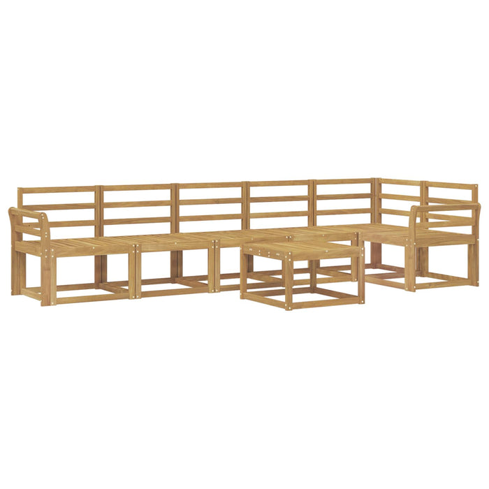 Set de canapele de exterior 7 pcs Alb Lemn Solid de Acacia WALTI
