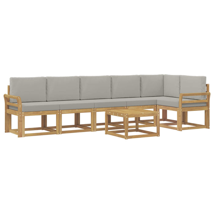 Set de canapele de exterior cu pernă 7 pcs Alb și gri deschis WALTI