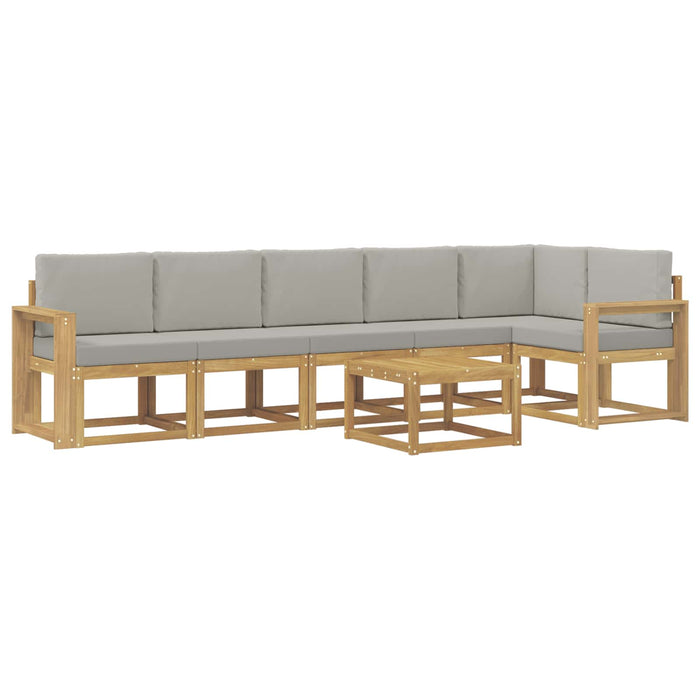 Set de canapele de exterior cu pernă 7 pcs Alb și gri deschis WALTI