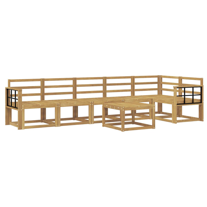 Set de canapele de exterior 7 pcs Alb Lemn Solid de Acacia WALTI