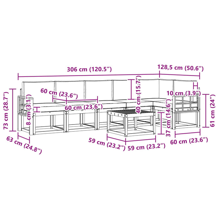 Set de canapele de exterior 7 pcs Alb și antracit Poliester WALTI