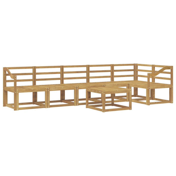 Set de canapele de exterior 7 pcs Alb Lemn Solid de Acacia WALTI