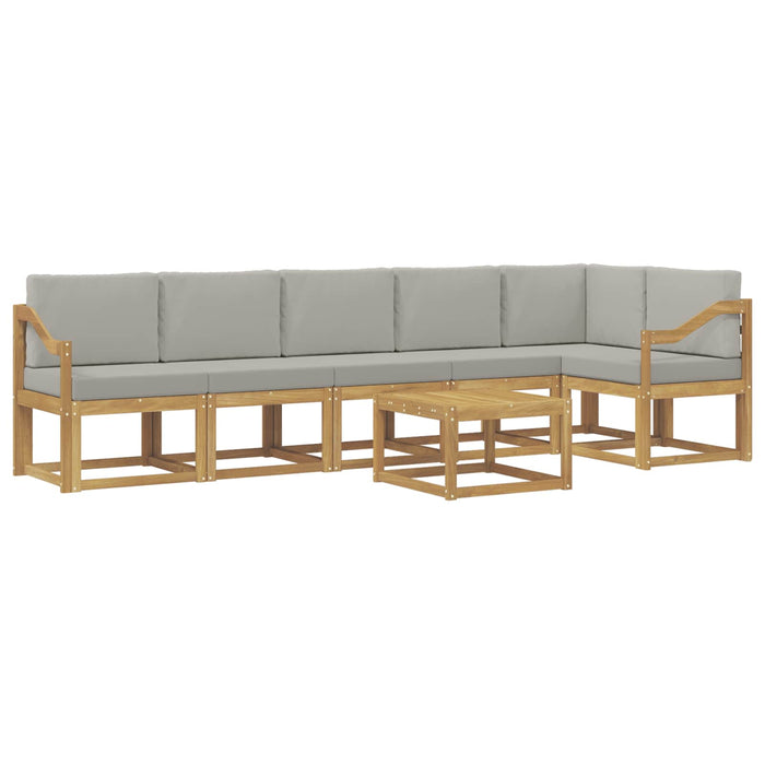 Set de canapele de exterior cu pernă 7 pcs Alb și gri deschis WALTI