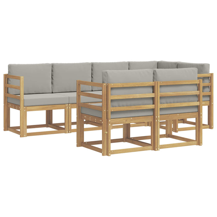 Set de canapele de exterior cu pernă 7 pcs Alb și gri deschis WALTI