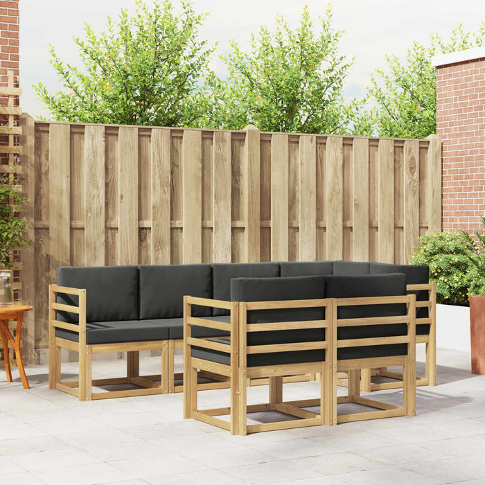 Set de canapele de exterior 7 pcs Alb și antracit Poliester WALTI