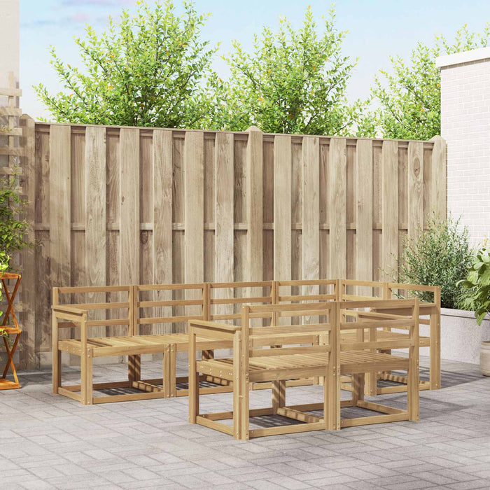 Set de canapele de exterior 7 pcs Alb Lemn Solid de Acacia WALTI
