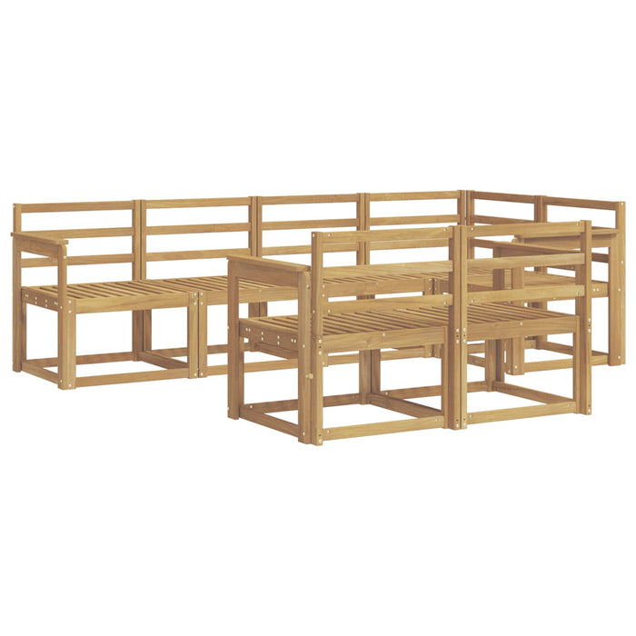 Set de canapele de exterior 7 pcs Alb Lemn Solid de Acacia WALTI