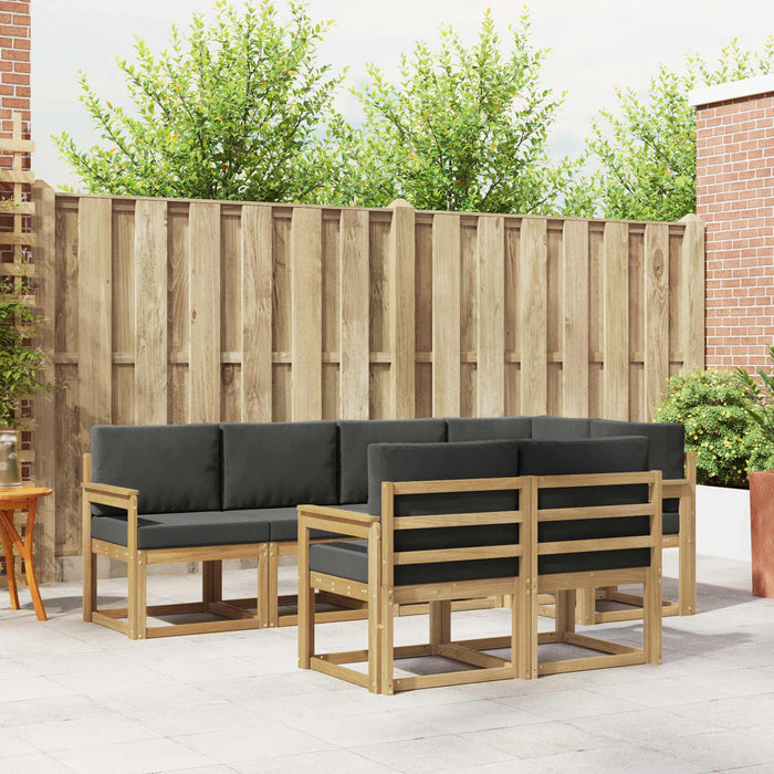 Set de canapele de exterior 7 pcs Alb și antracit Poliester WALTI