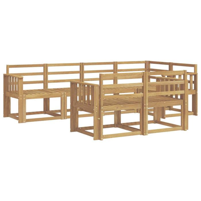 Set de canapele de exterior 7 buc. Alb Lemn Solid de Acacia - WALTI WALTI