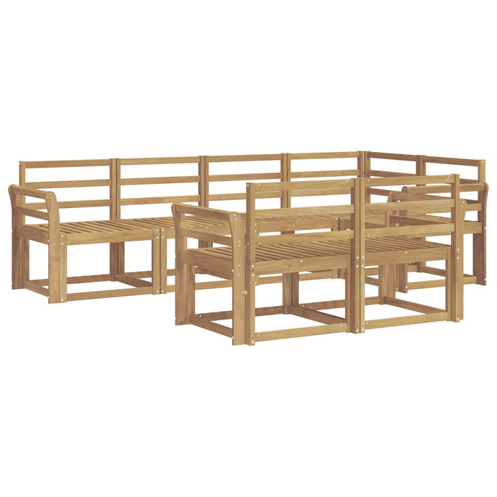 Set de canapele de exterior 7 buc. Alb Lemn Solid de Acacia - WALTI WALTI