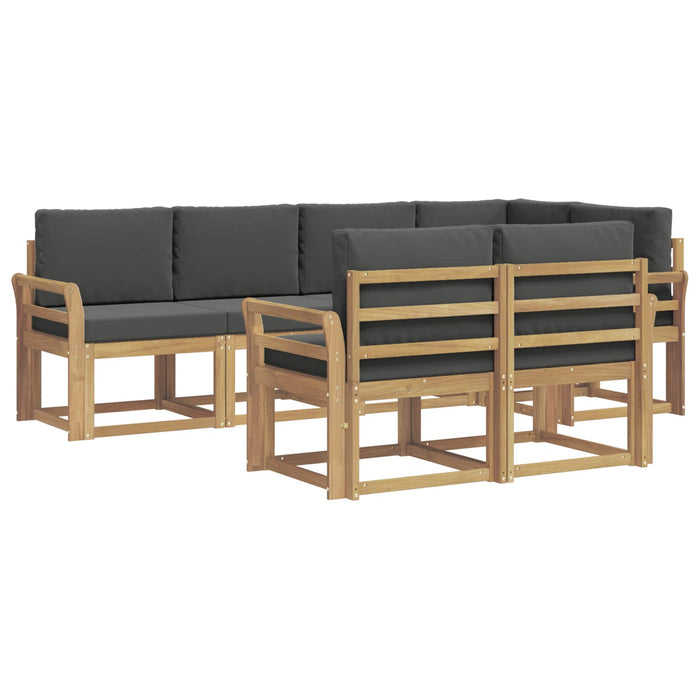 Set de canapele de exterior 7 pcs Alb și antracit Poliester WALTI