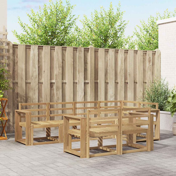 Set de canapele de exterior 7 buc. Alb Lemn Solid de Acacia - WALTI WALTI