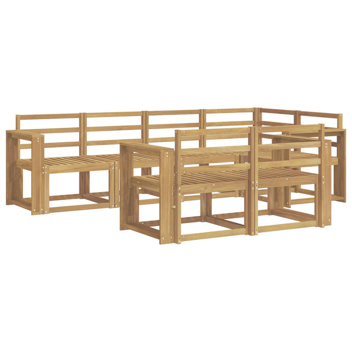 Set de canapele de exterior 7 buc. Alb Lemn Solid de Acacia - WALTI WALTI