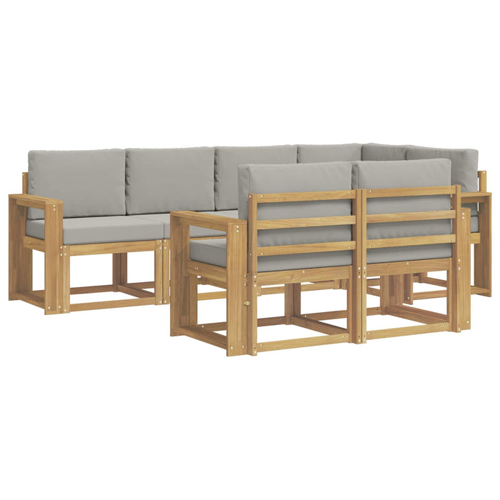 Set de canapele de exterior cu pernă 7 pcs Alb și gri deschis WALTI