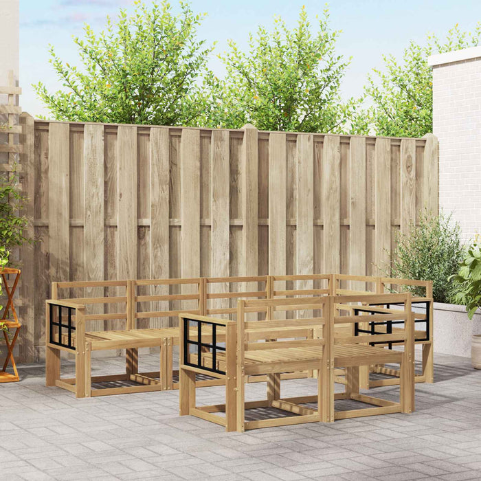 Set de canapele de exterior 7 buc. Alb Lemn Solid de Acacia - WALTI WALTI