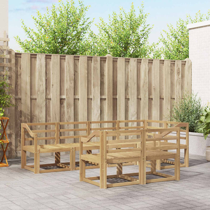 Set de canapele de exterior 7 buc. Alb Lemn Solid de Acacia - WALTI WALTI