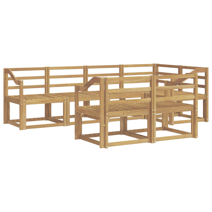 Set de canapele de exterior 7 buc. Alb Lemn Solid de Acacia - WALTI WALTI