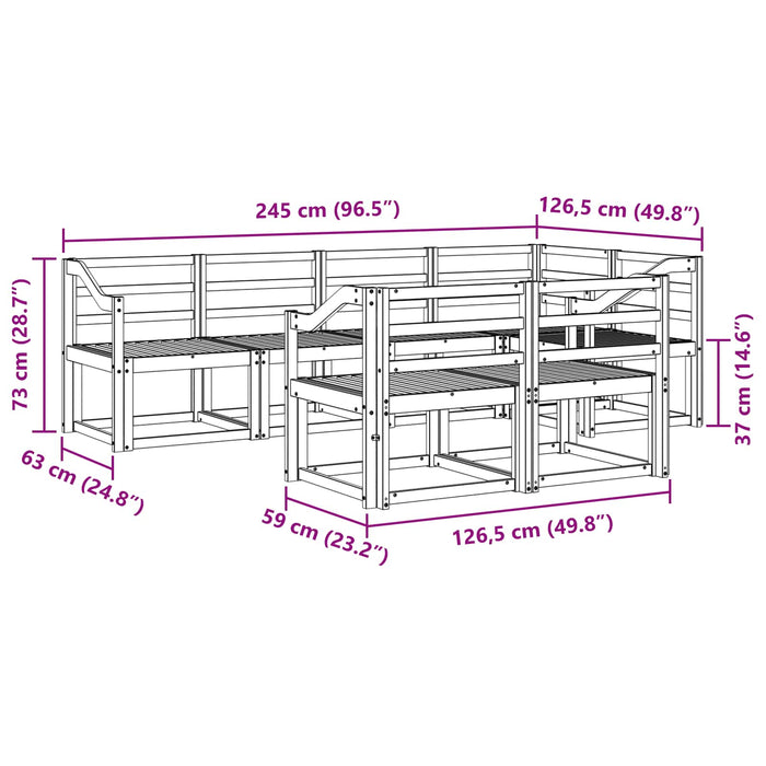 Set de canapele de exterior 7 buc. Alb Lemn Solid de Acacia - WALTI WALTI