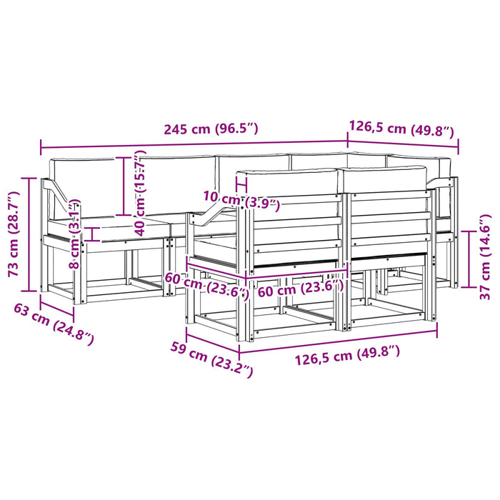 Set de canapele de exterior 7 pcs Alb și antracit Poliester WALTI