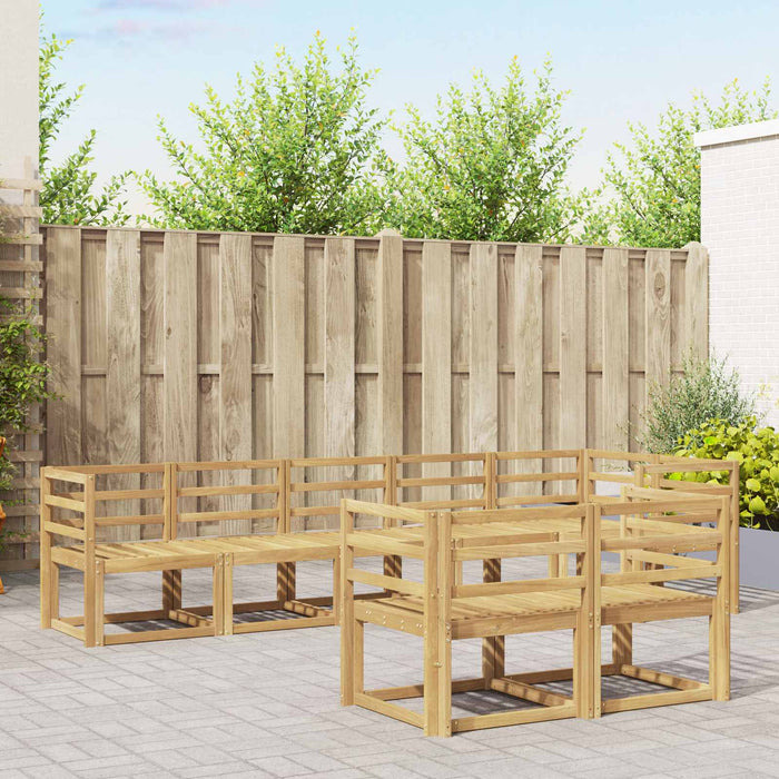Set de canapele de exterior 8 pcs Alb Lemn Solid de Acacia WALTI