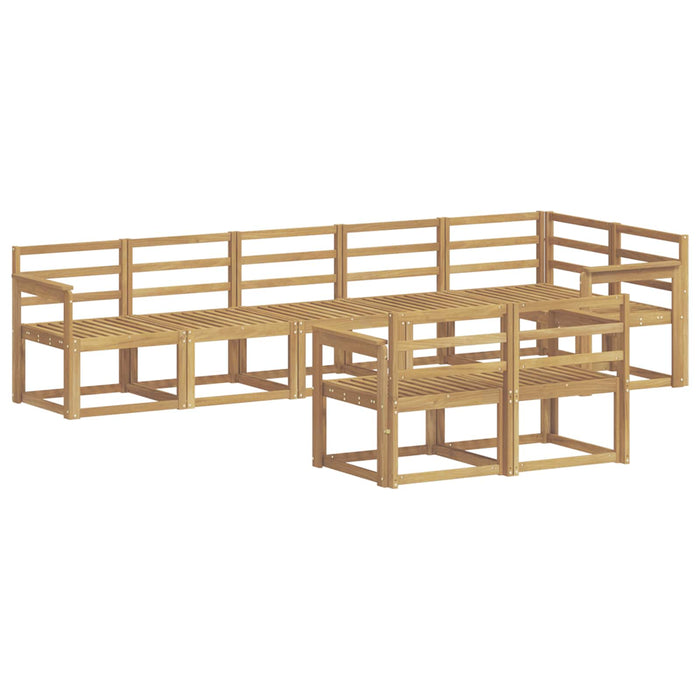 Set de canapele de exterior 8 pcs Alb Lemn Solid de Acacia WALTI
