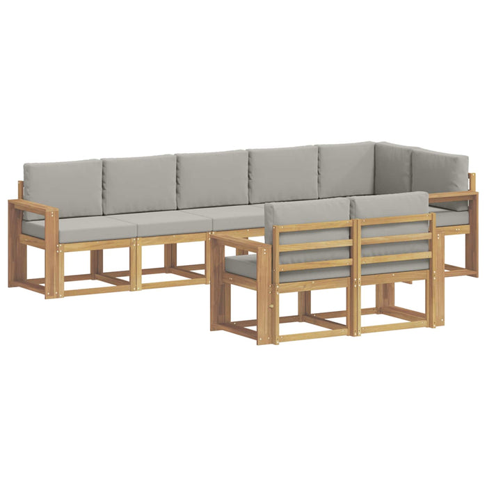 Set de canapele de exterior cu pernă 8 pcs Alb și gri deschis WALTI