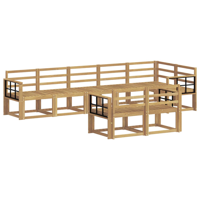 Set de canapele de exterior 8 pcs Alb Lemn Solid de Acacia WALTI