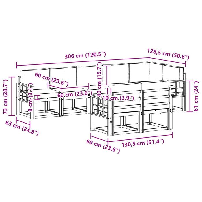 Set de canapele de exterior 8 pcs Alb și antracit Poliester WALTI