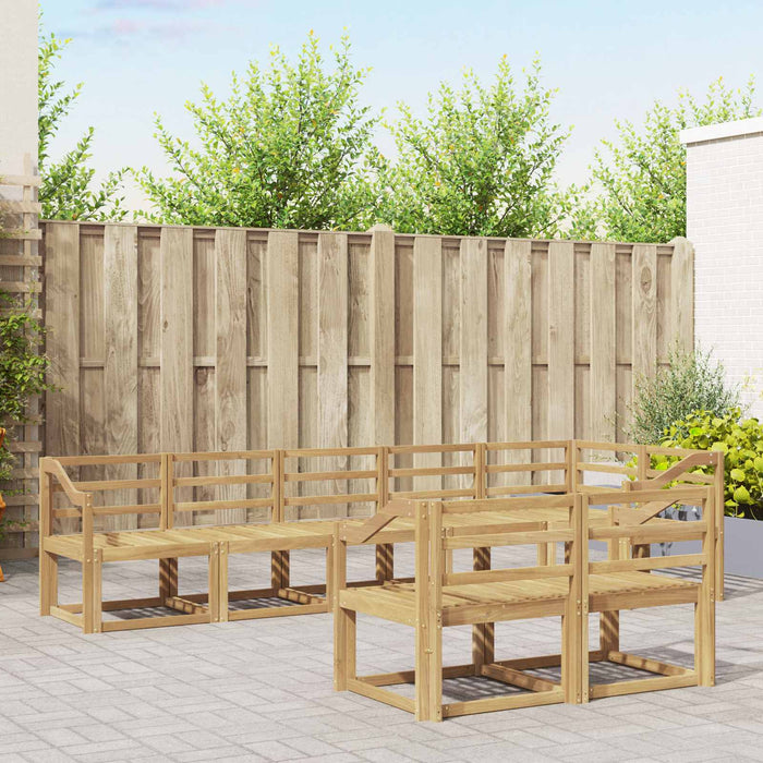 Set de canapele de exterior 8 pcs Alb Lemn Solid de Acacia WALTI