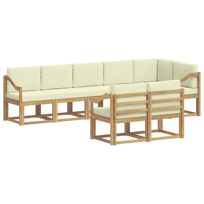 Set de canapele de exterior 8 pcs Alb și crem Poliester - WALTI WALTI
