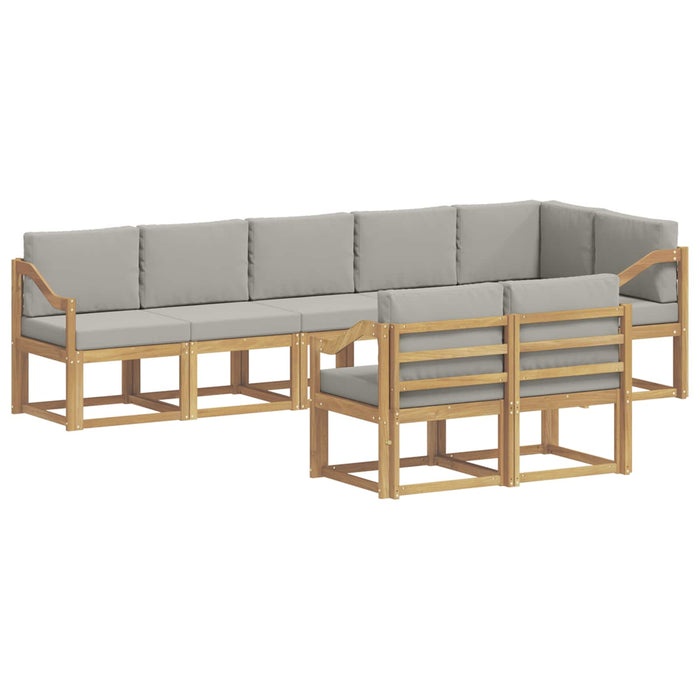 Set de canapele de exterior cu pernă 8 pcs Alb și gri deschis WALTI