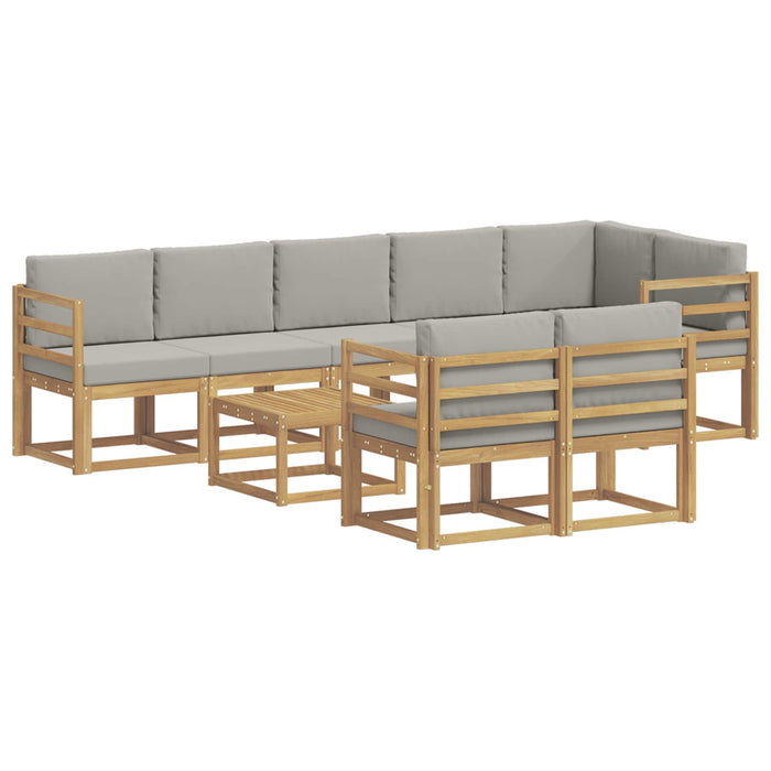 Set de canapele de exterior cu pernă 9 pcs Alb și gri deschis WALTI