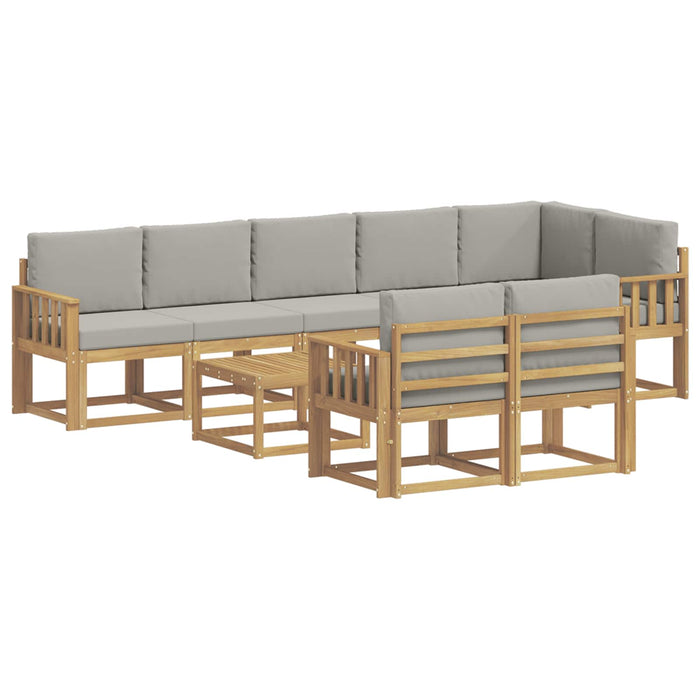 Set de canapele de exterior cu pernă 9 pcs Alb și gri deschis WALTI
