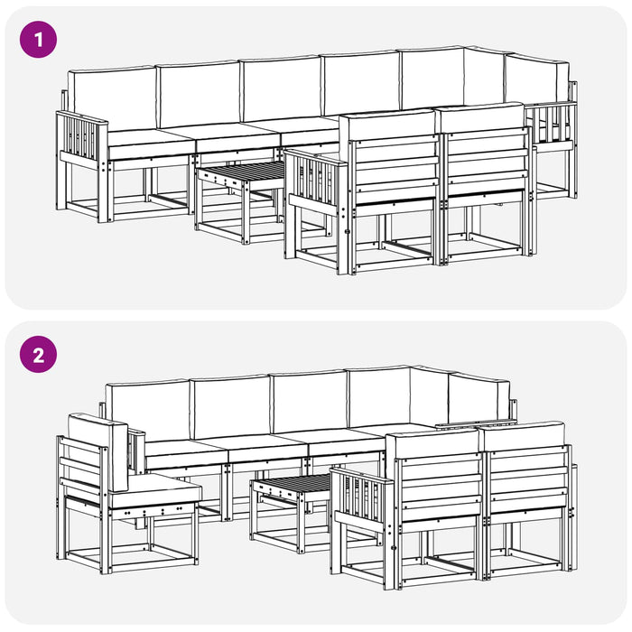 Set de canapele de exterior 9 pcs Alb și antracit Poliester WALTI