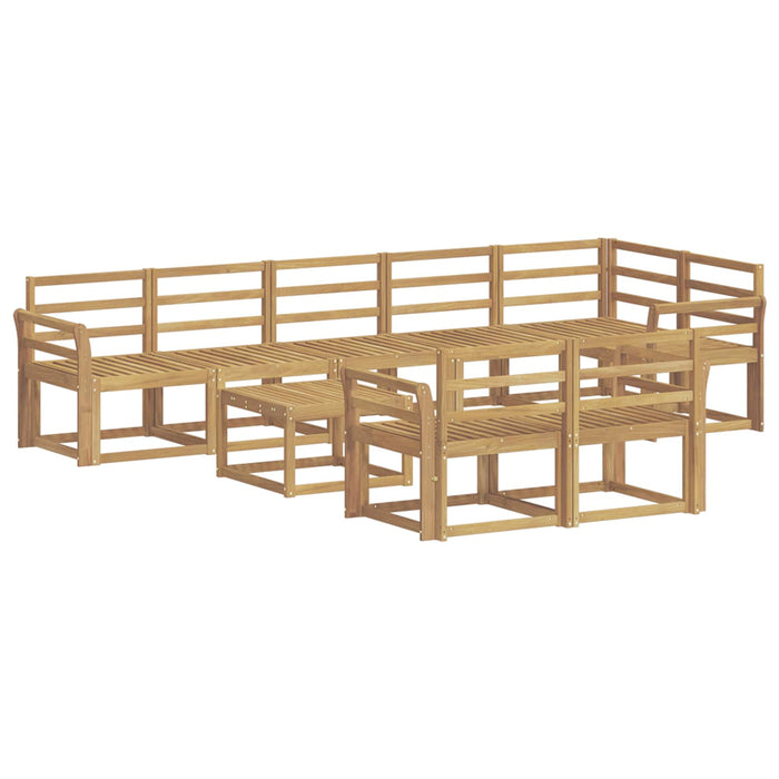 Set de canapele de exterior 9 pcs Alb Lemn Solid de Acacia WALTI