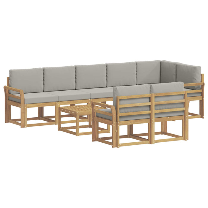 Set de canapele de exterior cu pernă 9 pcs Alb și gri deschis WALTI