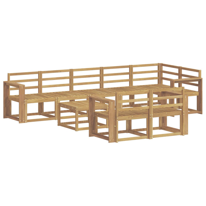 Set de canapele de exterior 9 pcs Alb Lemn Solid de Acacia WALTI