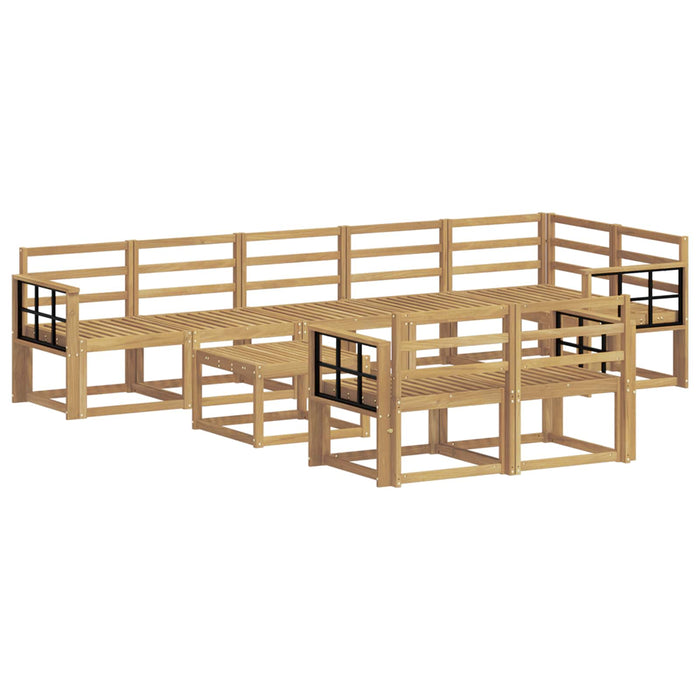Set de canapele de exterior 9 pcs Alb Lemn Solid de Acacia WALTI