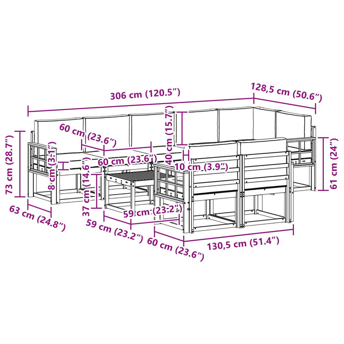 Set de canapele de exterior 9 pcs Alb și antracit Poliester WALTI