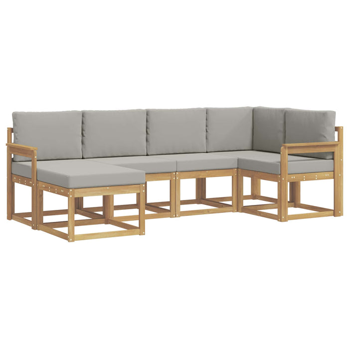 Set de canapele de exterior 6 pcs Alb și gri deschis WALTI