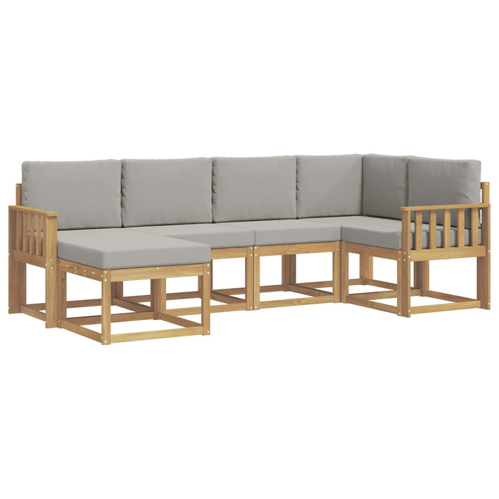 Set de canapele de exterior 6 pcs Alb și gri deschis WALTI