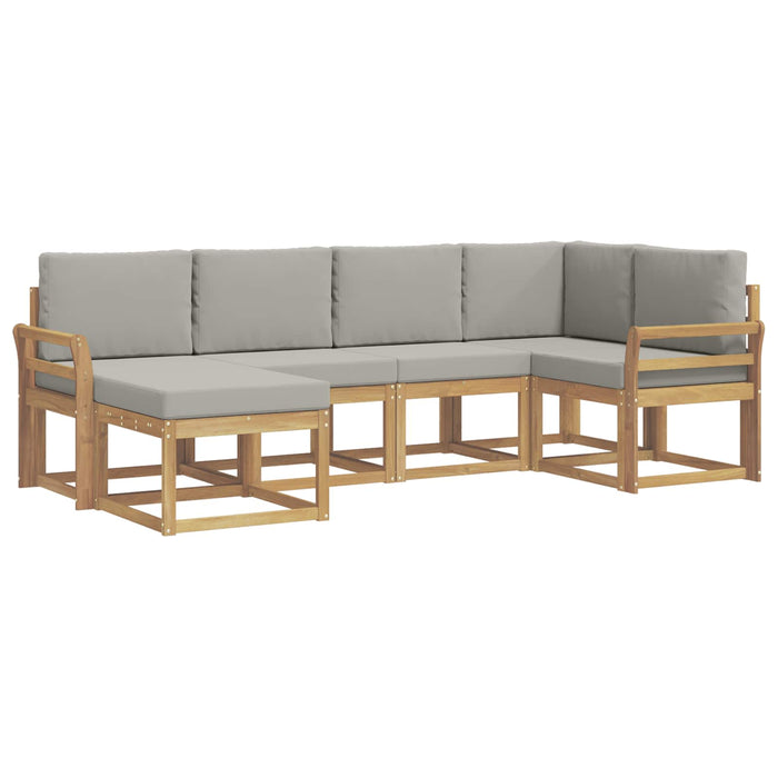 Set de canapele de exterior 6 pcs Alb și gri deschis WALTI