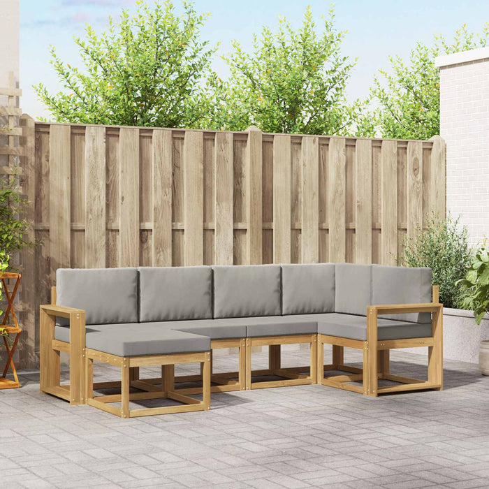 Set de canapele de exterior 6 pcs Alb și gri deschis WALTI